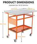 Rugged 36 Inch By 24 Inch Welding Table With 800 Pound Capacity Portable Welding Workbench On Wheels Two Brake Wheels