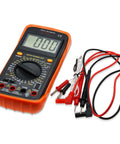 AMT32 Digital Multimeter Tester Portable Meter for electrical jobs with probes, measures voltage, current, resistance.