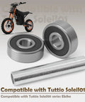 6301RS Ebike Wheel Bearing Kit for Tuttio Soleil01 shown with bearings and metal rod in foreground