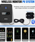 Wireless Bluetooth monitoring module for 1.6KWh Daily RV Solar Kit With 400W Panels, 40A MPPT Controller, 12V 100Ah Battery