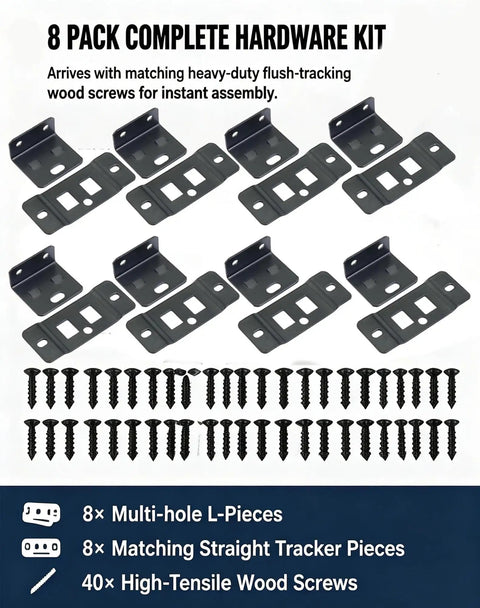 Heavy Duty Stainless Steel Quick Fitting Furniture Bracket Set With Right Angle Corner Braces And Screws Durable White Finish 8 Pack