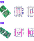 80 Pack PCB Proto Board Kit SMD To DIP Converter Adapter For TQFP SOP SSOP TSSOP ICs 32 44 48 64 84 100 dimensions view