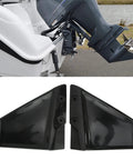 Hydrofoil Stabilizer for Small Outboard Boats 4 to 50 HP with ABS Plastic Construction shown with outboard engine and stabilizers