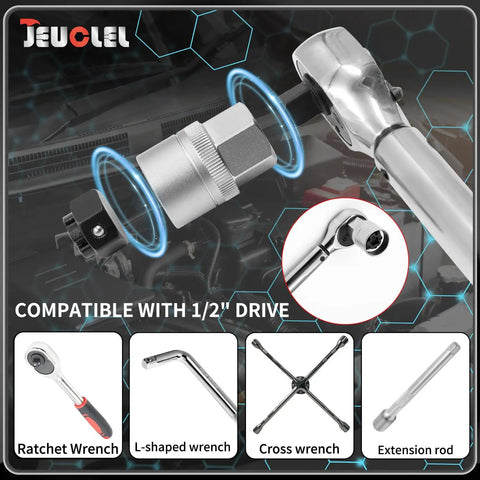 22 Piece Wheel Locking Nut Key Kit For Audi 2002 2012 With Universal Socket Adapters showcasing various wrenches and tools