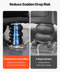 Beefy Triple Bag Air Jack 3 Ton Pneumatic Lift For Cars, SUVs And Trucks in use showing 6-section heavy steel pipes and airbags under a vehicle