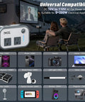 Heavy Duty 200W Car Power Inverter With Four USB Ports And AC Outlet Plug For Laptops Phones And CPAP Machines Road Trip Ready showcased with various devices.