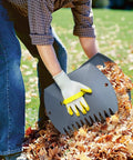 Leaf Scoops Hand Rake Set 2 Pack, Lightweight Leaf Grabber and Picker Upper for Leaves, grass and debris, person using scoops