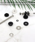 Universal Toilet Seat Hinge Bolts Kit Heavy Duty Stainless Steel With Waterproof Rubber Washers Gaskets Extra Long Nuts White Plastic Down Lock Screws For Fastening Silver on marble surface