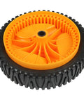 Rear Wheel Drive Gear Sprocket For Mower 5324025-67 5324029-36 Durable Plastic Teeth, Fits M3750 M4553 M53-525, Smooth Power Transfer, No Fuss Install, High-Quality Replacement Part. orange plastic rear mower drive sprocket with black tread