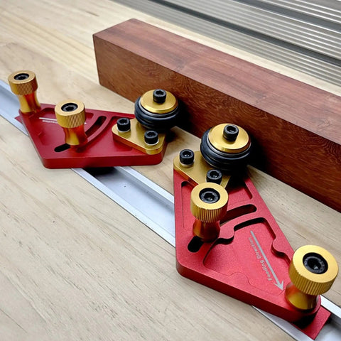 Adjustable Roller Featherboard For Table Saw Feeder With Polyurethane Grippy Wheels And Smooth Guide Rail Heavy Duty Woodworking Jig on work surface