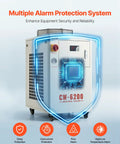 Heavy Duty Water Chiller Keeps Your CO2 Laser Chill And Running Smooth With 17060 Btu Cooling Power And A Roomy Tank for Multiple Alarm Protection.