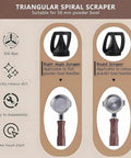 Automatic 58mm Electric Portafilter Cleaner for Home Espresso Machines Slick Grounds Removal Tool showing triangular scrapers for different powder bowls.