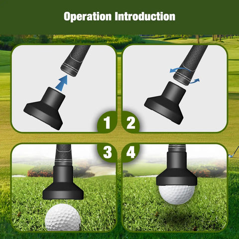 Operation steps for 3 Pack Golf Ball Grabber with Suction Cup for Putter Grip Portable Ball Retrieval Tool
