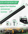 Lawn striping kit components with measurements for Cub Cadet Ultima, 26.3-inch roller, bolts, replacement part 19A70059