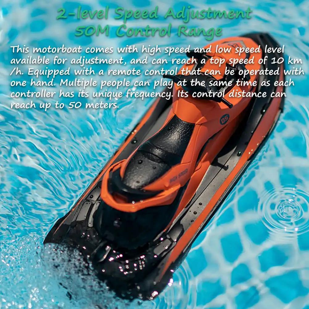 High Speed 2.4GHz RC Jet Ski Toy, Bright Orange ✓