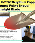 Non Sparking Round Point Shovel And Pick Mattock Set With 39 Inch Straight Blade Shovel in use, highlighting blade and ergonomic handle