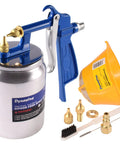 Heavy Duty Suction Feed Air Spray Gun With Nickel Plated Body For Latex Enamel And Stains Includes Filter Cleaning Kit