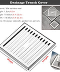 Badass Durability 304 Stainless Steel Square Drain Cover, 15-60cm length, for driveways and landscaping.