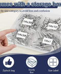 Hand holding a rivet from the 70-Piece 1/4 Inch Pop Rivets Assortment Kit With Aluminum Dome Head Blind Rivets For Metal, in labeled storage box