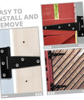 8 Pack 5 Inch Galvanized Black T Type Door Hinges Weld On Detachable Shed Door Hardware installed on various doors