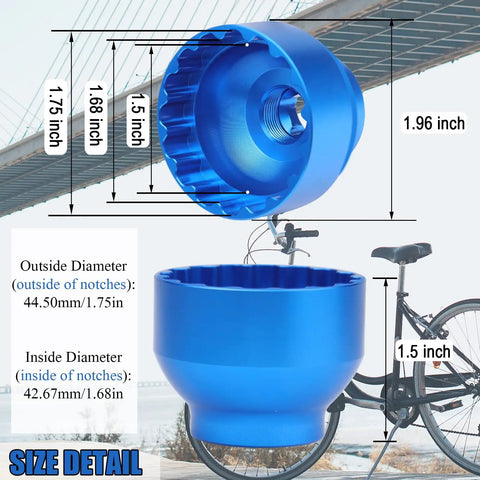 16-Notch Bottom Bracket Tool Universal Fit For Shimano Chris King SRAM FSA MegaExo Surly Hope And More with size dimensions
