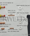 TIG Gas Lens Insulator Cup Gaskets 54N01 For DB PTA SR WP 17 18 26 TIG Welding Torch Gear Pack Of 5 Replacement Parts Diagrams
