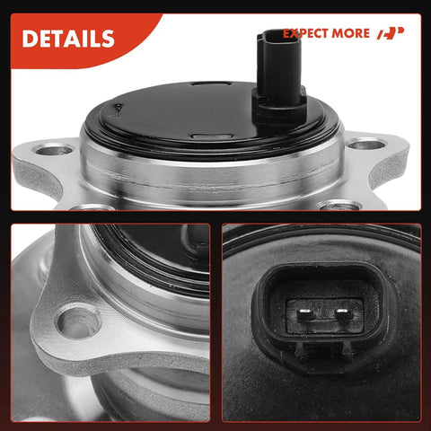 Close-up of rear left wheel bearing and hub assembly with ABS for Toyota Camry 2002 to 2011 and other models.