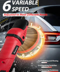 Heavy Duty Car Buffer Polisher With 6 Speed Settings From 1000 To 3500 RPM 1200W Rotary Waxer Kit adjusting speed dial