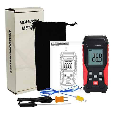 K Type Thermometer With Two Thermocouple Probes, Wide Range From -328F To 2501F, Backlit LCD Display, Max Min Data Hold