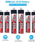 6 Pack 250mAh 1S LiPo Battery 3.8V LiHV 30C To 60C With JST PH Connector Micro Drone Power For Tinyhawk And Mobula7