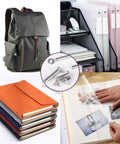 Premium Grade 90 Piece 304 Stainless Steel Chicago Binding Screw Kit displayed with leather folders and scrapbooking tools.