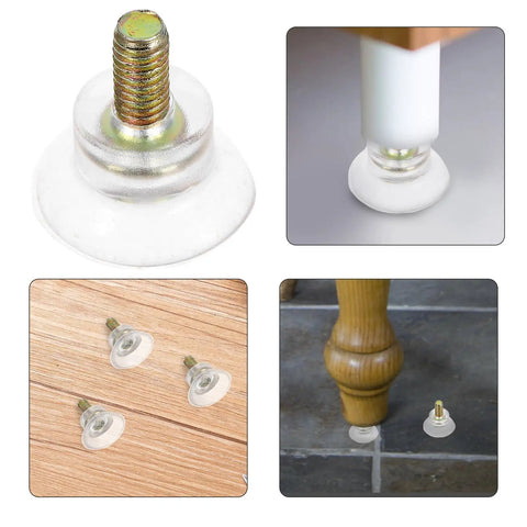 10 Pieces Screw In Furniture Pads With Non Slip Floor Protectors For Sofas And Tables, Durable Plastic And Iron Sliders shown