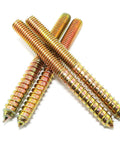 Built Like A Truck 8 Pack Galvanized Hanger Bolts 3/8 Inch By 4 Inch 16 Thread showing four double-headed bolts in zinc finish.