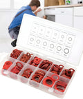 KickAss 600 Pieces Pro Grade Insulating Washers Assortment Kit With 12 Sizes Featuring Red Steel Paper Fiber Flat Rings Packed In A Box Built To Prevent Short Circuits To Keep All Safe During Repair Work Or Installation Tasks At Home Or Garage, open box