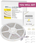 Outdoor 16.4 Ft IP67 Waterproof 24V Neutral White 4000K LED Strip Light High Density 600 LEDs Tape For Patio Garden Pool Bathroom UL Listed Power Not Included, kit contents.