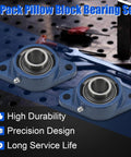 2 Pack Pillow Block Bearing Set 543045052 for Husqvarna FS400 and FS400LV concrete saws on workbench with tools