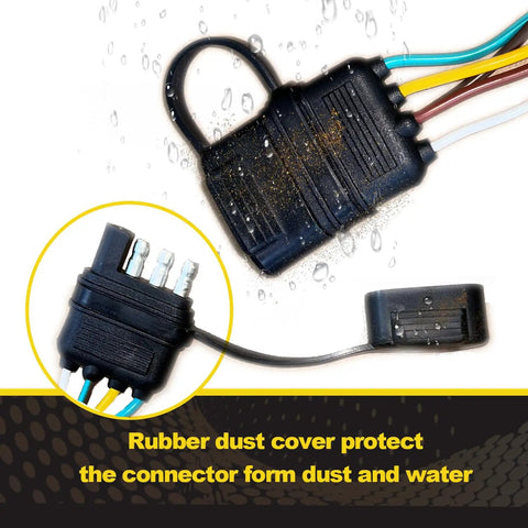 30 Foot 4 Pin 5 Wire Trailer Wiring Harness With PVC Protective Tube 4 Way Flat Trailer Connector Lights N Wiring Kit