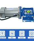 Electric AC Worm Gear Motor 180W With 1 To 15 Reducer 95 RPM Output Reversible Variable Speed 18mm Shaft Speed Controller