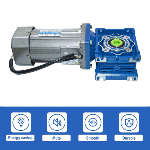 Electric AC Worm Gear Motor 180W With 1 To 15 Reducer 95 RPM Output Reversible Variable Speed 18mm Shaft Speed Controller