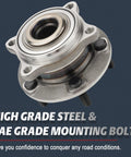Front Wheel Bearing And Hub Assembly Drop-In Replacement For 2011-2015 Kia Sorento, 2007-2014 Hyundai Santa Fe, 2013-2014 Santa Fe Sport, And 2007-2012 Veracruz 513266 side view