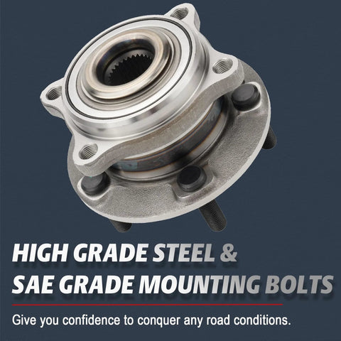 Front Wheel Bearing And Hub Assembly Drop-In Replacement For 2011-2015 Kia Sorento, 2007-2014 Hyundai Santa Fe, 2013-2014 Santa Fe Sport, And 2007-2012 Veracruz 513266 side view