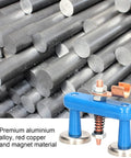 Heavy Duty Magnetic Welding Support Clamp With Rock Solid Suction For Red Copper And Aluminium Alloy Sheets on metal rods.