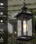 Outdoor Pendant Light Lanterns Two Pack White Aluminum With Seeded Glass Weather Resistant IP65 Waterproof lit in rain