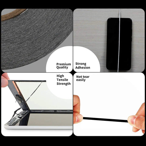 2mm LCD Repair Tape Kit With Tweezers For Screens, Sticky Waterproof Adhesive Tape For Cell Phones, Tablets, Laptops And Cameras, High Tensile Adhesion