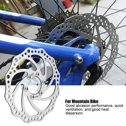 160mm Stainless Steel Mountain Bike Disc Brake Rotor Direct Fit Replacement, 6-Bolt Pattern for Threaded Hubs on bike