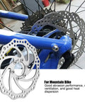 Floating 160mm Bike Brake Rotor For 6 Bolt Disc Brakes on blue mountain bike with Freewheel Threaded Hubs