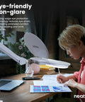 Person using Dual Magnification 7 Inch LED Magnifying Lamp With Dimmable Light and adjustable arm for reading documents