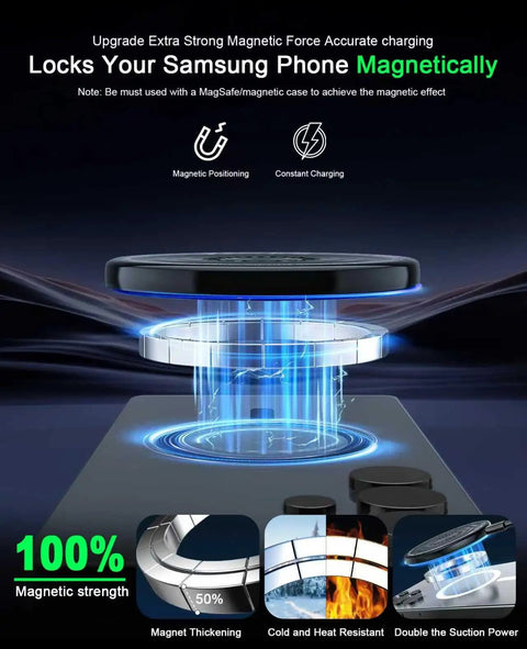 2 Pack Magnetic Wireless Charger Pads With 6ft Cable 15W Fast Charging Strong Magnetic Alignment Locks Your Phone In Place No Slips