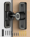 Keyless Entry Sliding Barn Door Lock Kit 2 In 1 With 90 Degree And 180 Degree Latches Flip Gate Door Hardware Luminous Black Finish