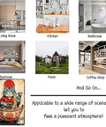 Funny Cat In Ramen Bowl Metal Sign With Chopsticks Tin Wall Art 8x12 Inch For Home Office Garage Room Decor Vintage Style